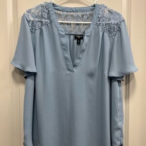 Torrid Women's Blue Lace Detail Top Size 0